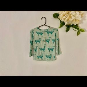 Kate Quinn Long Sleeve Henley Tee Llama